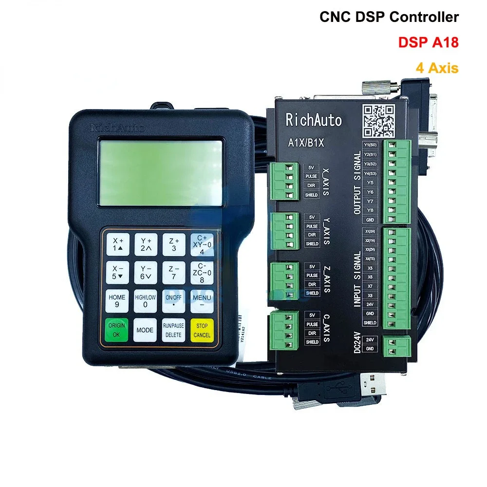 

4-осевой контроллер ЧПУ RichAuto DSP A18 A18s A18e, USB связь, система управления движением, руководство для маршрутизатора ЧПУ