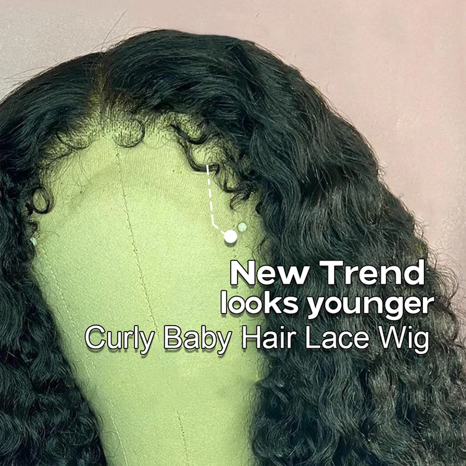 Human Hair Wig Lace Front Wig Human Hair Wigs Front Lace Wig 4c Edges Baby Hair Lace Wigs Short Curly Bob Human Hair Wigs 13x4 Lace Front Human Remy Deep Curly Short Bob Wig