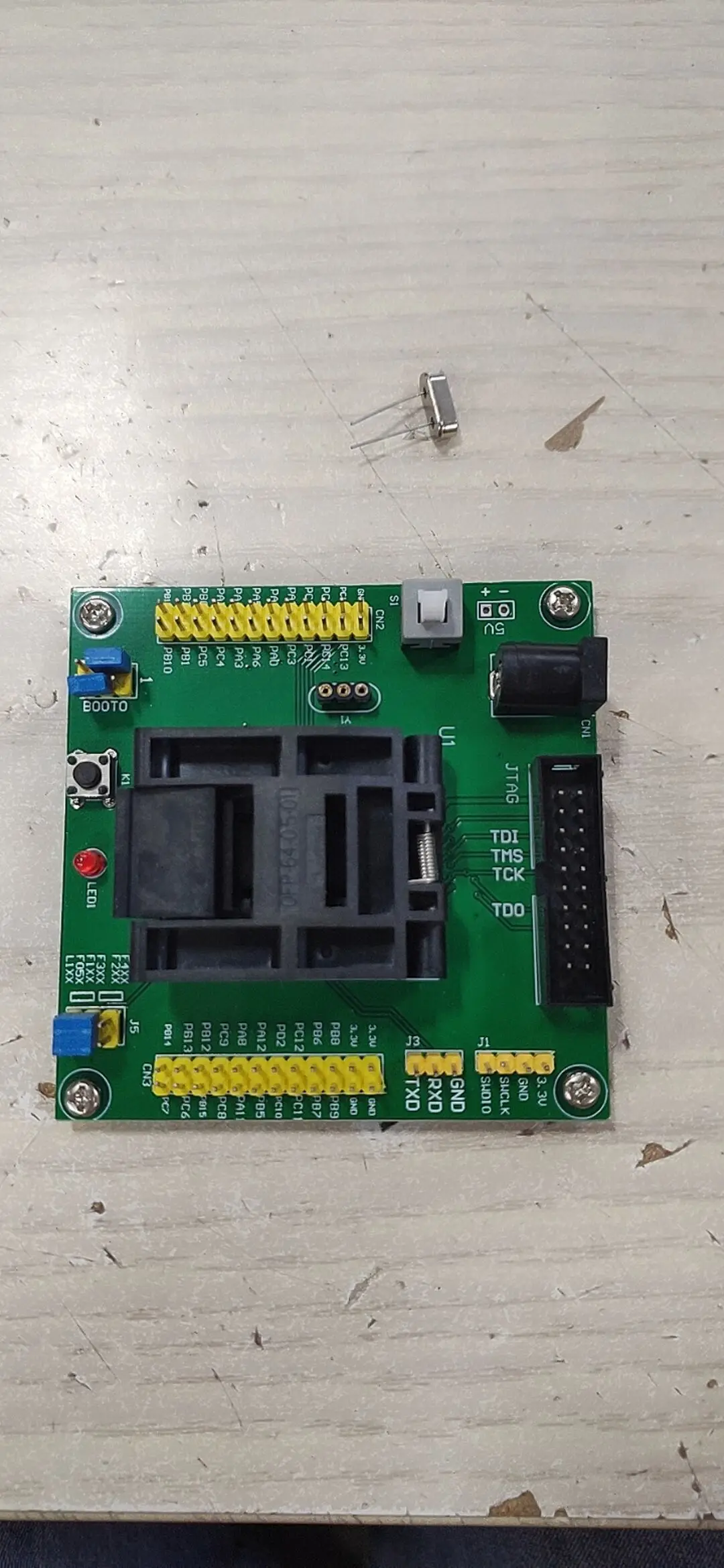 Teste Programação Soquete Lqfp64 Pacote Programador Jtag Swd Serial Port Métodos de Download Stm32