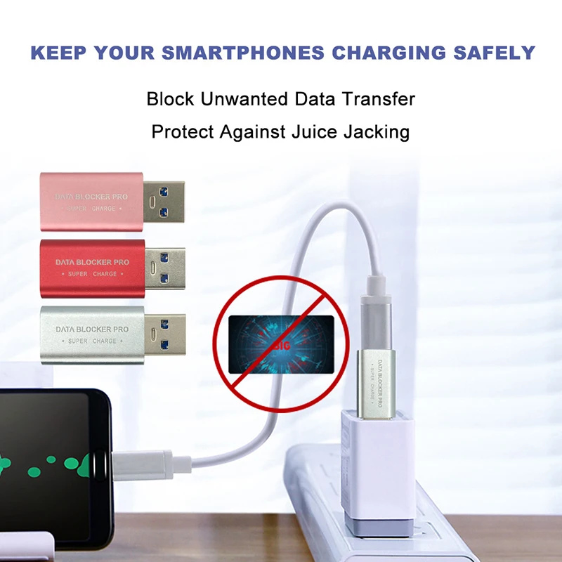USB 3.0 Adapter Data Blocker Female Connector Fast Charge Prevent Theft Security Tools