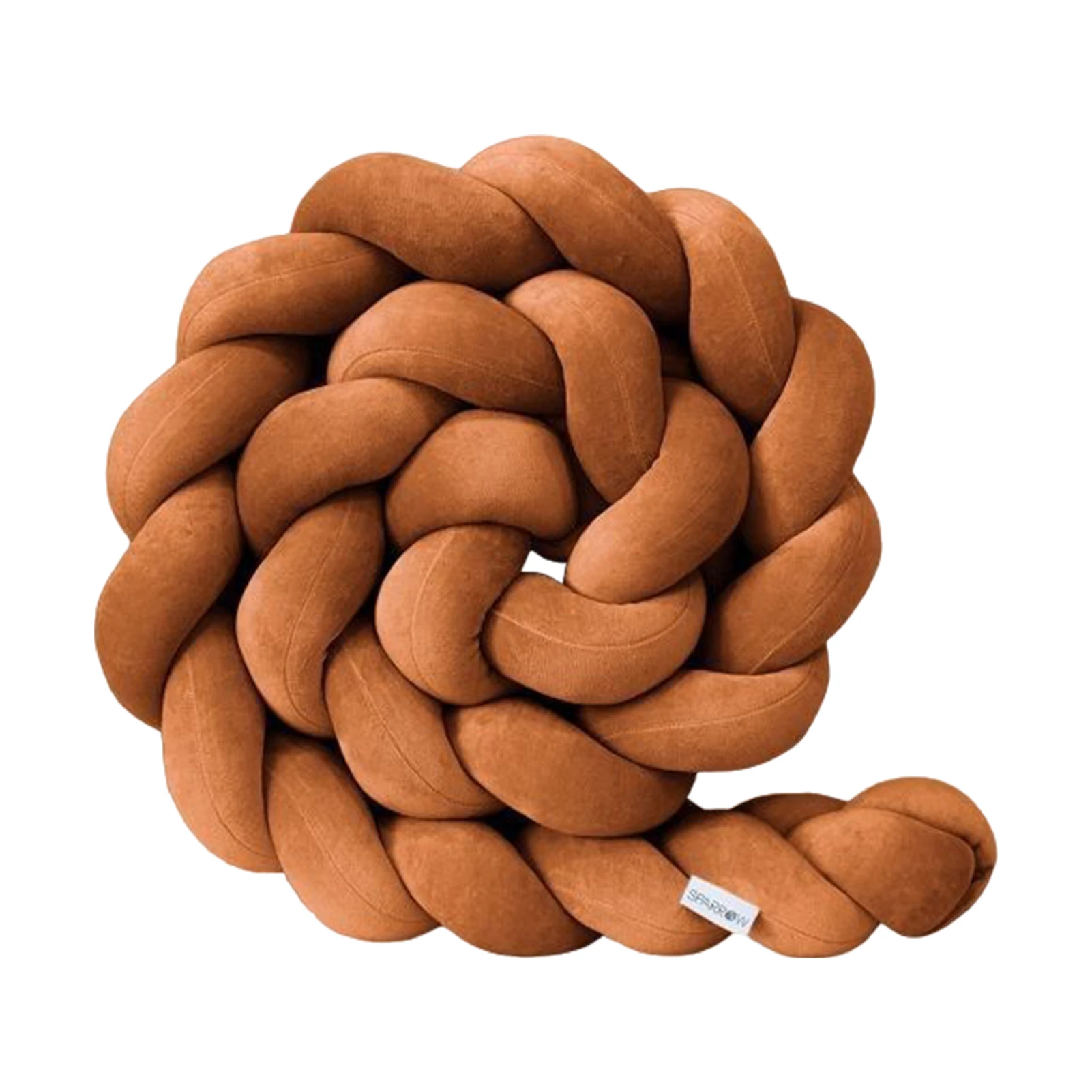 Braided Baby Crib Bumper (1.5M), Soft Knot Pillow Cushion for Crib Protection