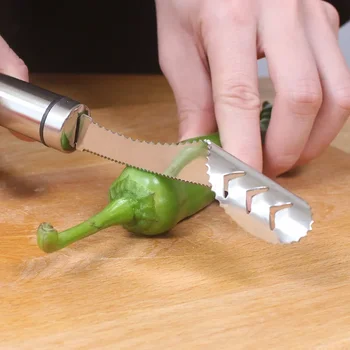 Stainless Steel Chili & Pepper Corer Seed Remover Tool 1