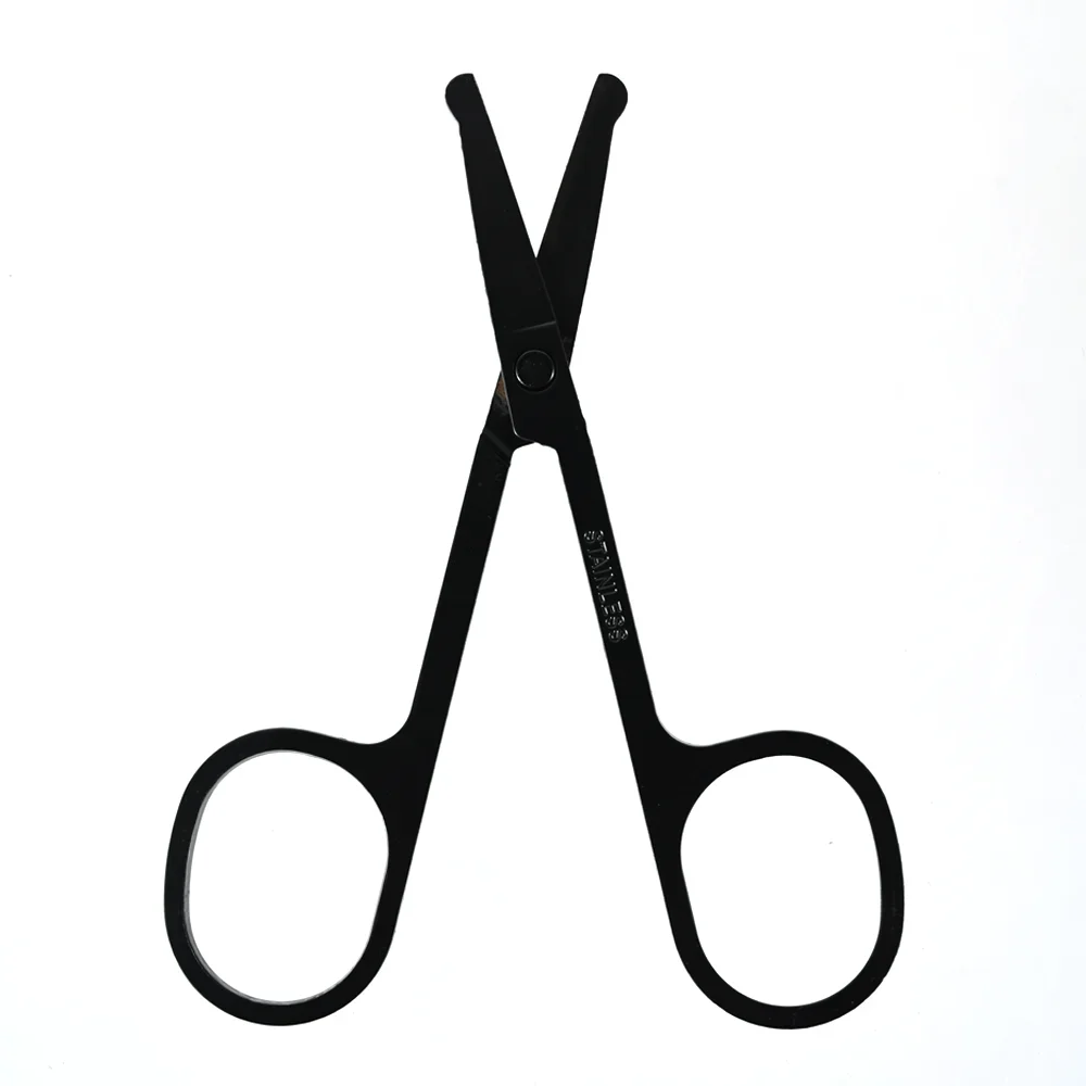 Stainless Steel Eyebrow Scissors Nose Hair Mini Small Eyelash Facial Hair Straight Round Tip Eyebrows Nail Beard Manicure Makeup 2