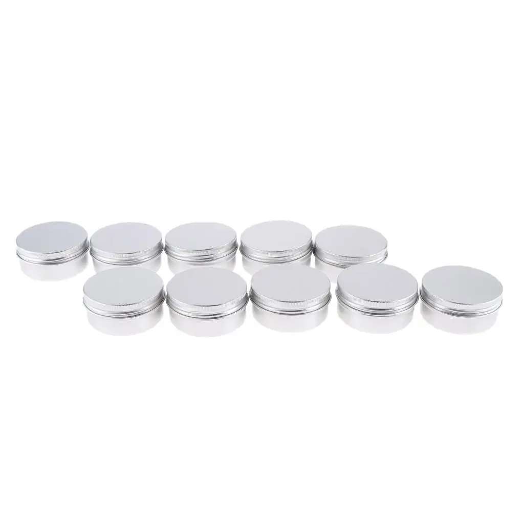 실버 알루미늄 라운드 립 밤 주석 보관 항아리 나사 캡, 50ml