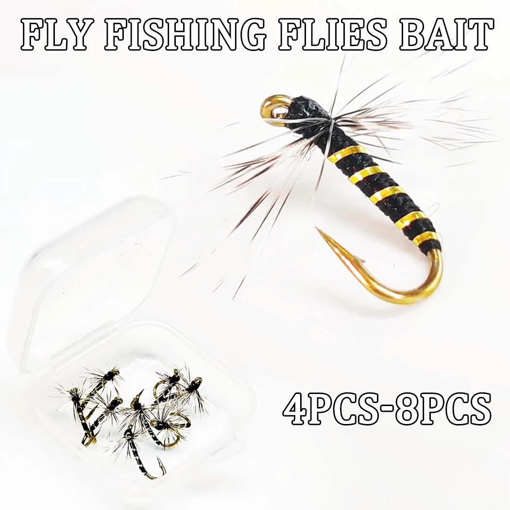 4–8 Stück Haken, Größe 14 # -Fly Fishing Lure Griffith Midges Trockenfliegen zum Forellenangeln