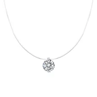 D VVS1 – collier avec pendentif Moissanite 2 carats pour femmes, en argent Sterling 925, ligne de pêche transparente, chaîne, bijoux fins de fête 5