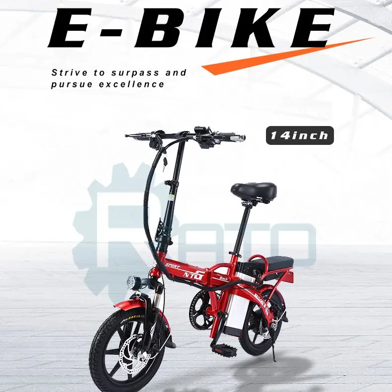 

New 14 Inch E-Bike 48V Lithium Battery Two Person Cycling Folding Frame Convenient To Carry Electric Bicycles Student