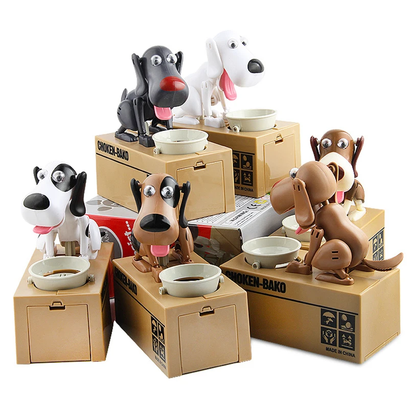 Cartoon Cute Money Eating Dog Savings Jar Toy Funny Stealing Money Dog Fortune Eating Savings Jar Children Toys Gifts