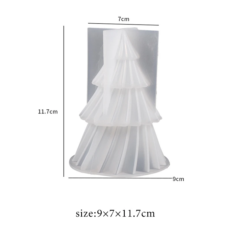 Description Picture 4 of item3D  Christmas Tree Candle Silicone Mold DIY Christmas Candle Making Handmade Soap Plaster Resin Mold Christmas Gift Home Decor