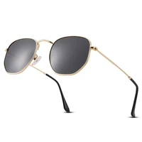 Classic Polarized Hexagon Sunglasses for Women Men Polygon Sunnies Square Metal Frame 1