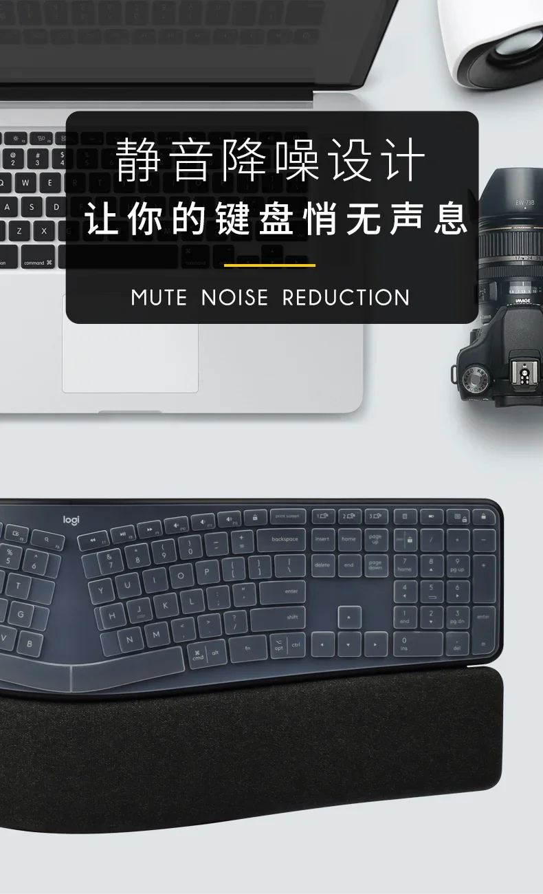 로지텍 ERGO K860 무선 키보드용 투명 실리콘 키보드 커버 보호 필름