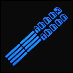 Luminous Night Glow Car Window Button Stickers - Auto Interior Decals (Blue)