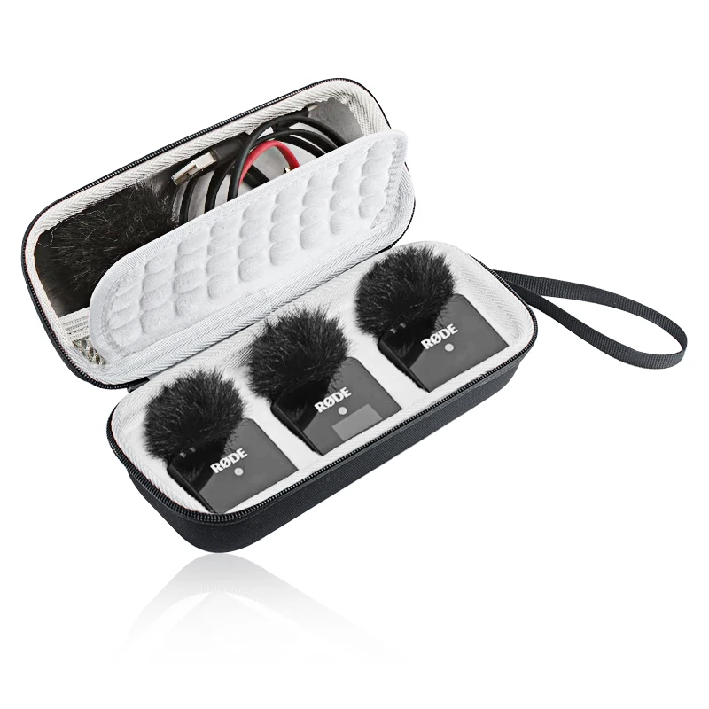 Zoprore Difícil Eva Mala de Viagem para Montou sem Fio ir ii ir Dual Channel Sistema de Microfone sem Fio Digital Compacto