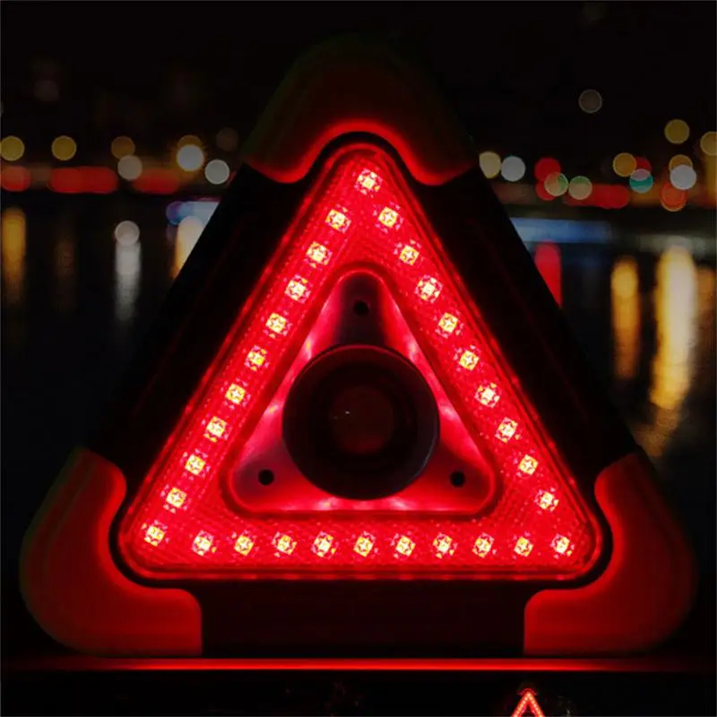 Car Warning Triangle Tripod LED Lighting 12V USB Charging Port Foggy Days Dark 38W Powerful Warning Auto Breakdown Signal Tool