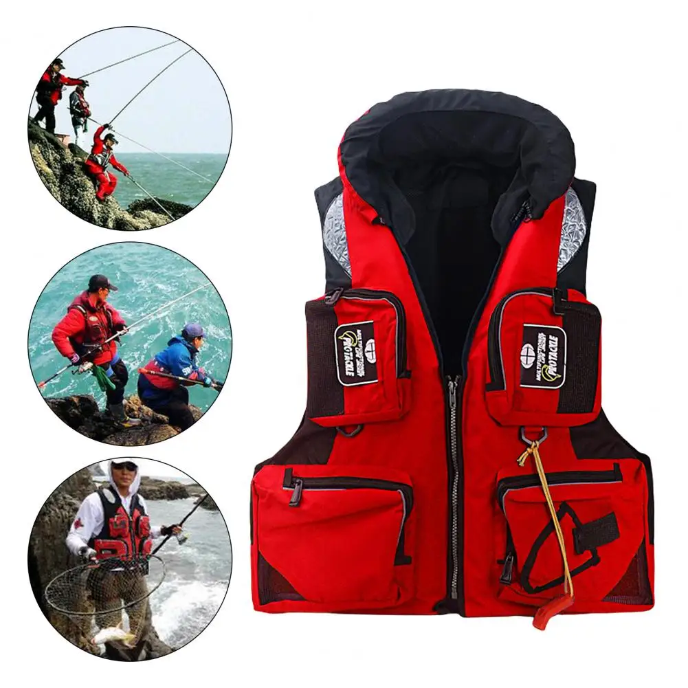Life Vest Multi-pocket Detachable Large Buoyancy Bright Color Abrasion-resistant Water Assist Comfortable Safety Life Jacket