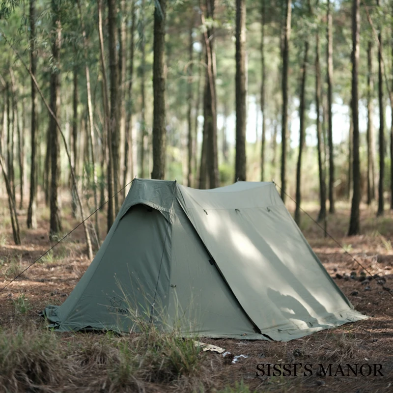 Tc Cotton Glamping Outdoor Alpinismo Tenda Da Campeggio Tenda Asta In Alluminio 2-3 Persone Tenda Da Sole Per Auto A Guida Autonoma Escursionismo Perg