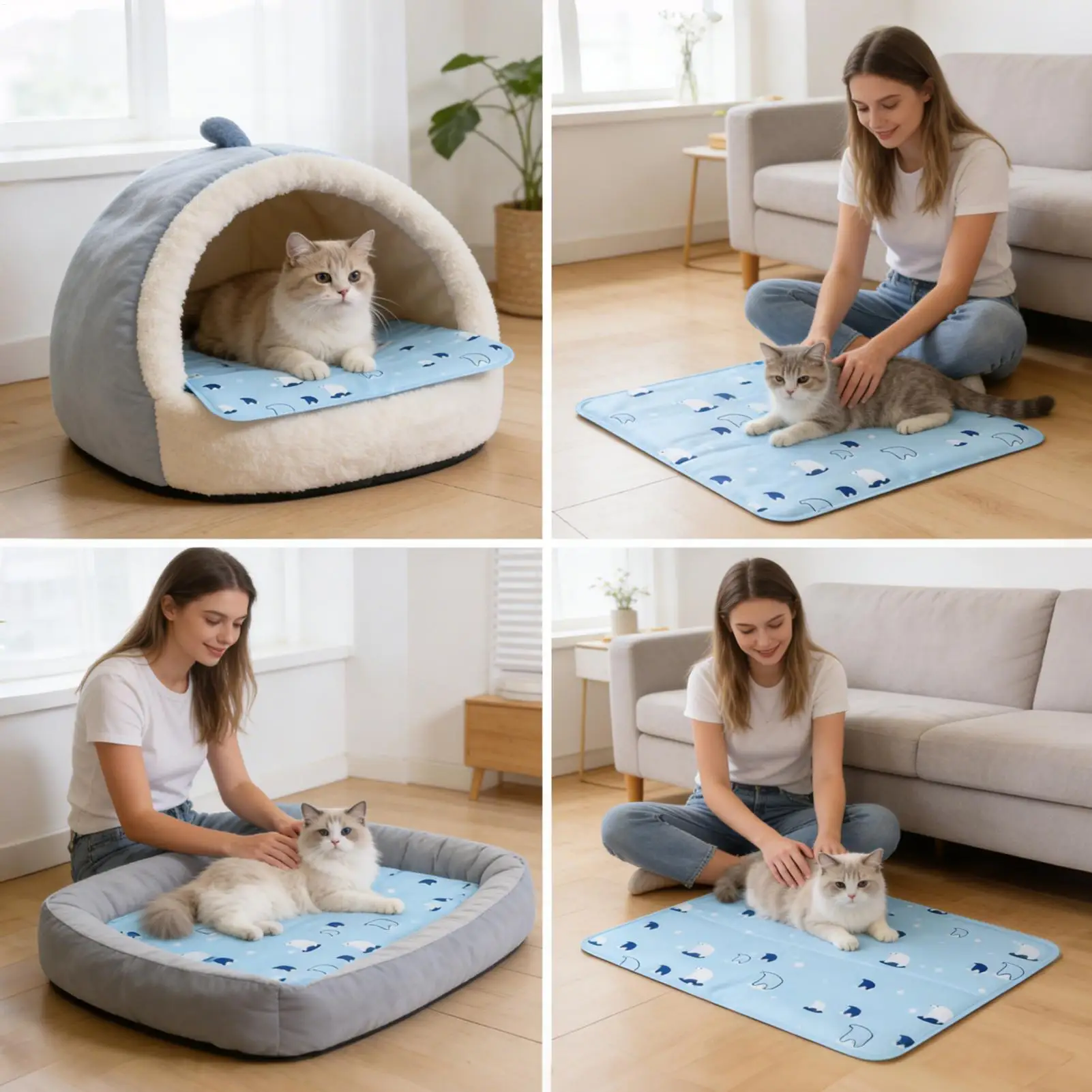Cooling Pet Mat Breathable Washable Summer Pad Dog Cat Self Cool Blanket For Kennel Crate And Bed Sleeping Dog Cooling Pad_voghion.com