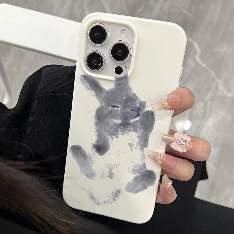 Ink And Wash Painting Rabbit Art Design Phone Case For iPhone 17 thumbnail 2