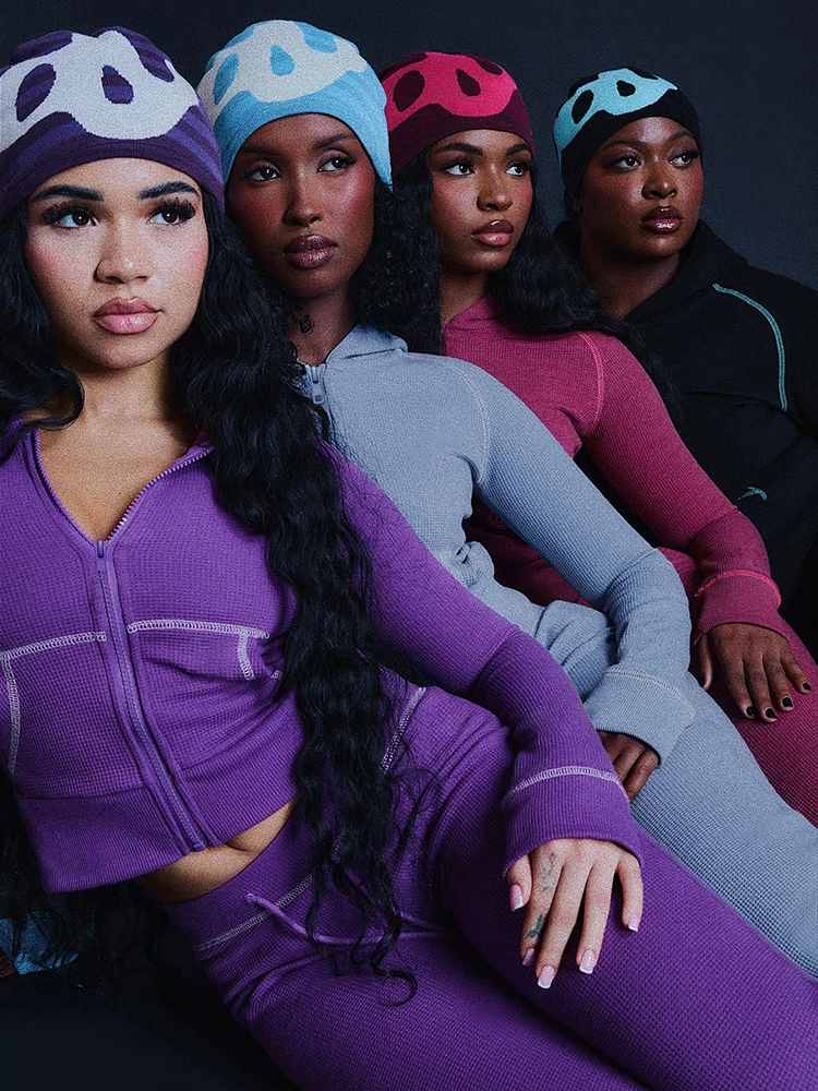 Nibber Sporty Casual Tracksuit 2 Piece Set Woman Zip Cardigan Full Sleeve Hooded Jacket+Drawstring Pants Daily Style Outfits