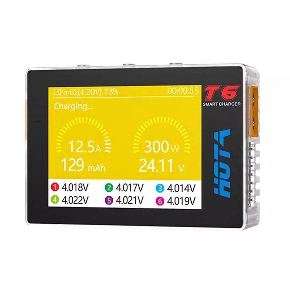 HOTA for T6 DC 300W PD 90W 15A 1-6S Pocket LiPo Battery Charger 5