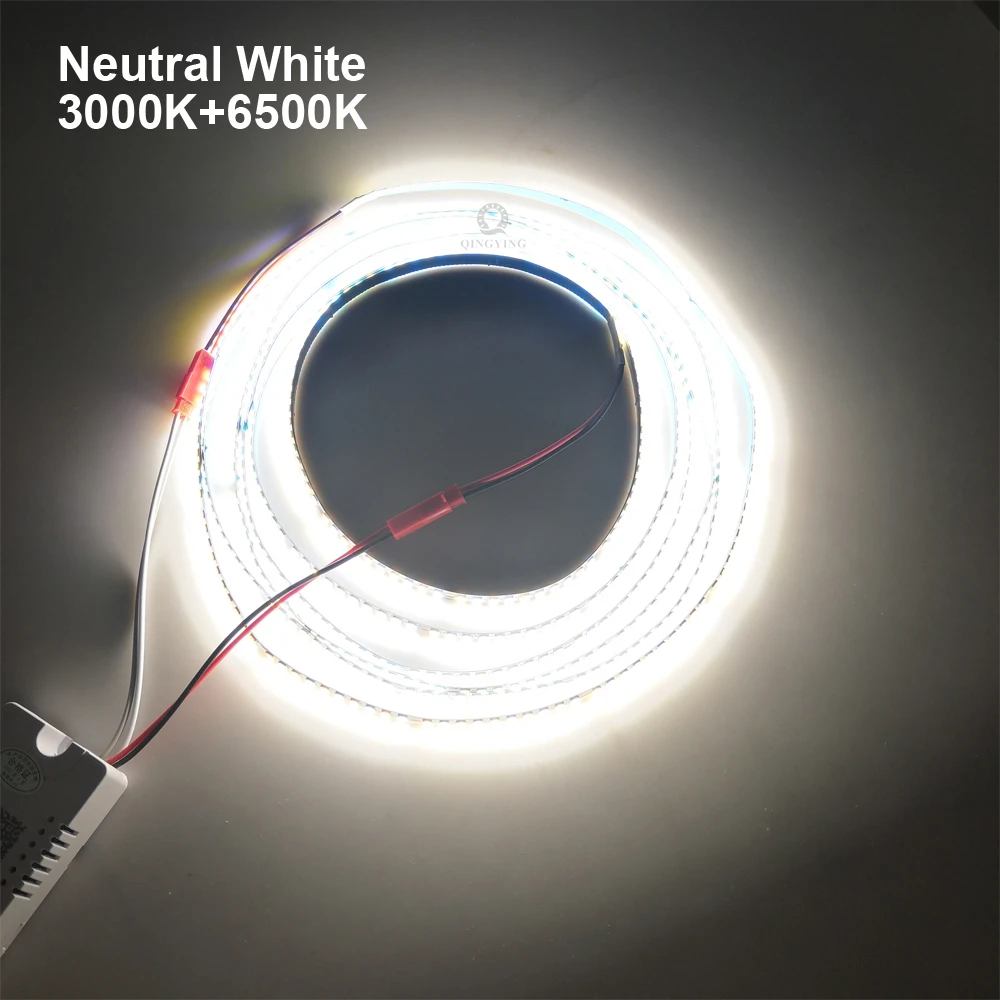 3m/set LED Strip SMD2835 200D/m 2Pin 220-260mA Constant Current Flexible Light Tape 3000K+6500K (51-60W)x2Colors For Chandelier
