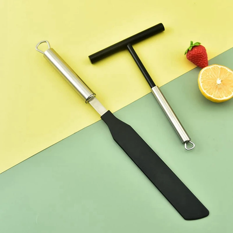 304 Stainless Steel French Crepe Spreader Pancake Like Batter Spreading Tool For Kitchen + Spatula
