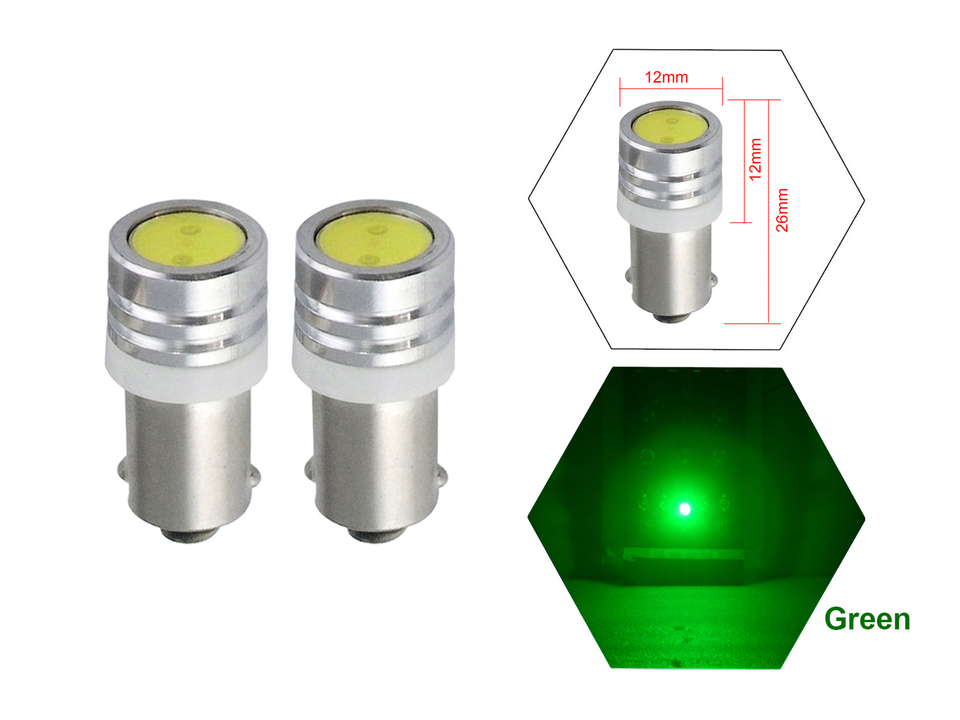 2Pcs BA9S 12V T8.5 LED Light Bulbs T4W T11 License Plate Lights 1895 1891 64111 Led Light Green