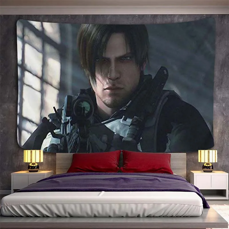 

Leon Kennedy Decoration Bed Room Decor Aesthetic Wall Tapestry Kawaii Headboards Tapestries Home Bedroom Hanging Decorative Art