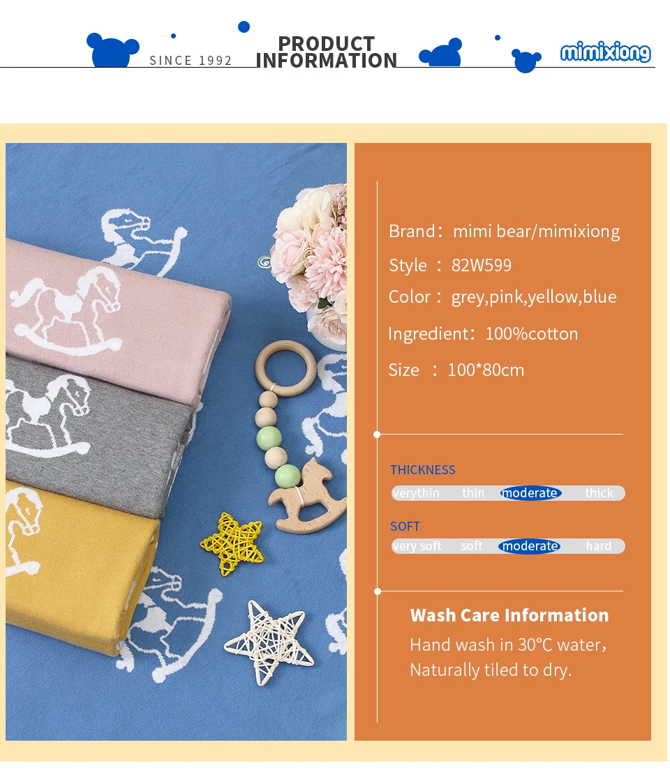 Description Picture 6 of itemBaby Blankets All Seasons Comfortable Newborn Boys Girls Cotton Stroller Bassinet Swaddle Wrap Sleep Covers Stuff 100*80cm Mats