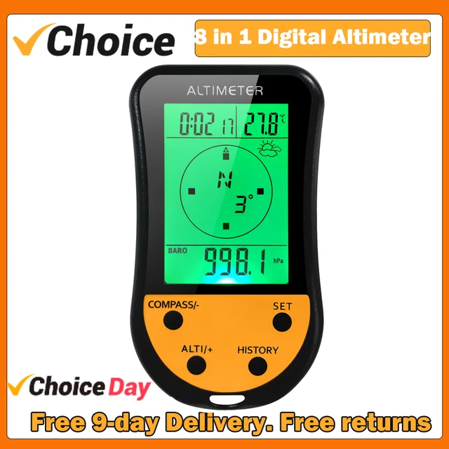 1 unit of Digital LCD Compass Altimeter Thermometer Barometer water proof -  AliExpress