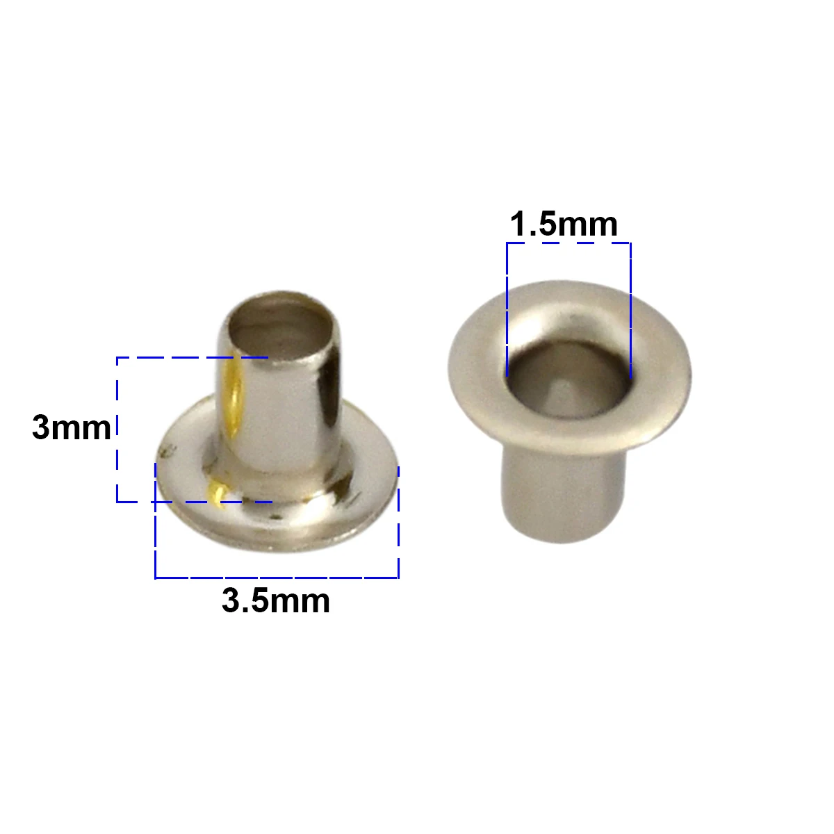 Brass Eyelet no Washer 1.5mm/2mm/2.5mm Leather Craft Repair Grommet Round Eye Ring 100sets for Shoes Bag Clothing Leather Belt Hat eyelet grommet ring kit eyelet grommet ring grommet eyelet kit
