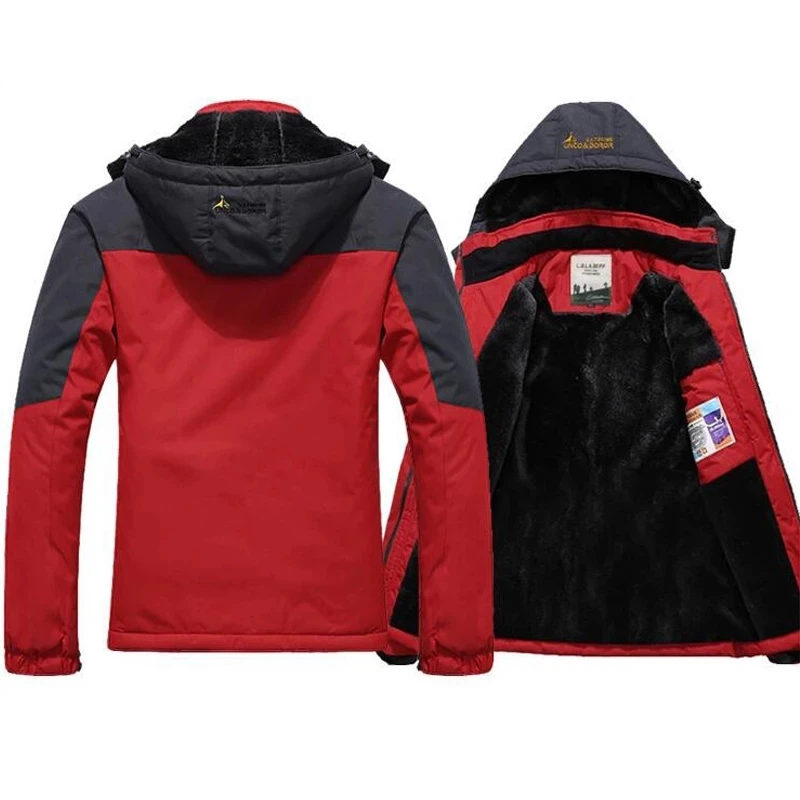 

Winter Couple Outdoor Jackets Men's Winter Jackets Windbreak Plus Thick Warm Windproof Fur Coats Male Military Hooded Parka Men