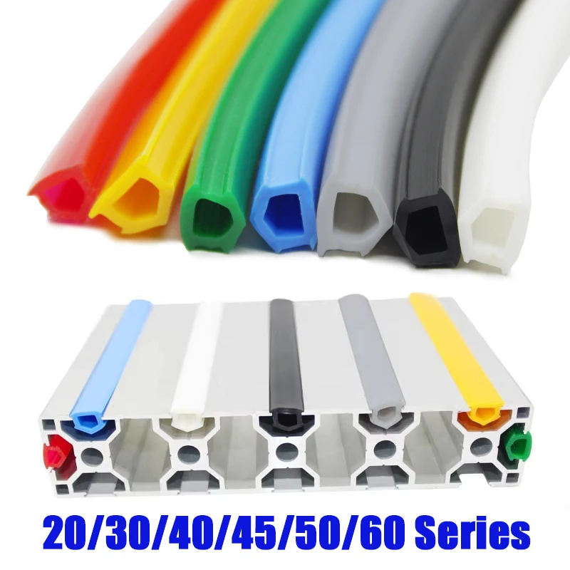 Flat Seal for 20/30/40/45/50/60 Series EU Aluminum Profile Soft Slot Cover/Panel 3D printer Extrusion 5/10 Meters 6mm/8mm/10mm sealing strip tape sealing strip rubber seal strip silicone seal strip