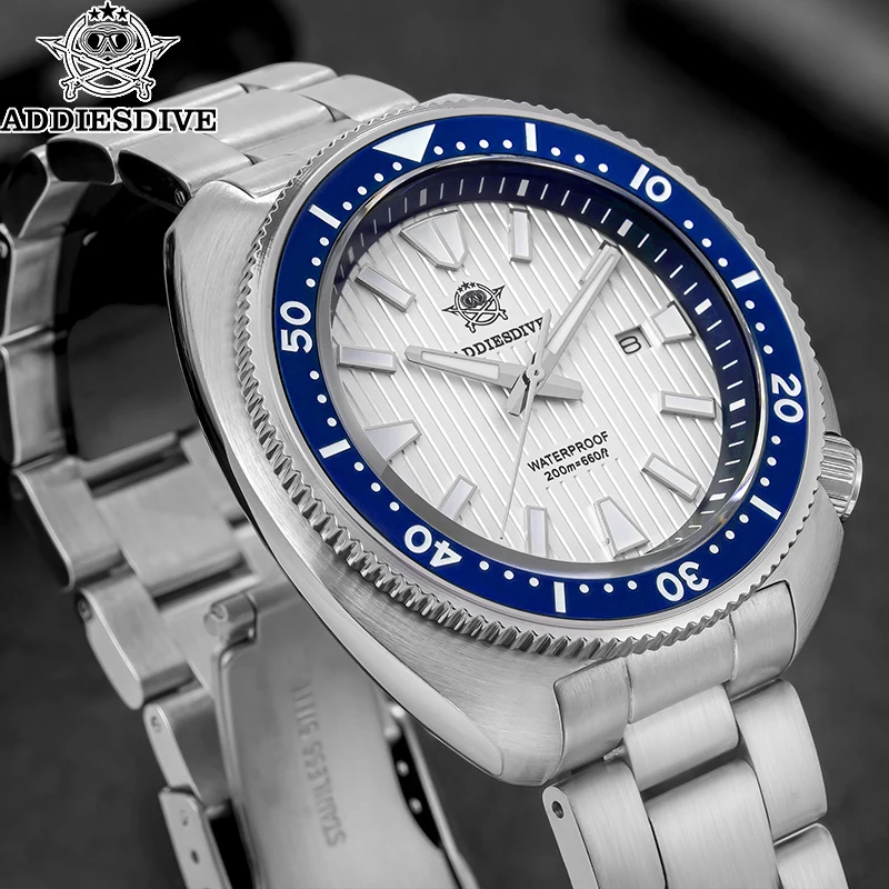 ADDIESDIVE New AD2507 Diving Watch 200m Waterproof Ceramic Bezel BGW9 Luminous Japanese Quartz Sapphire Crystal Men's Watch