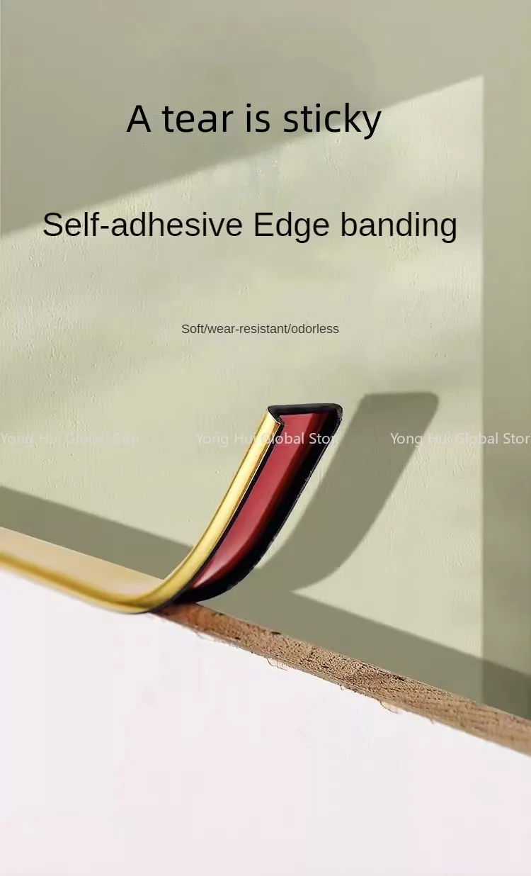 Description Picture 2 of item5M New U-shaped Edge Banding Cabinet Desktop Edge Banding Strip PVC Self-Adhesive Furniture Wood Closet Decoration Strip