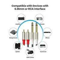 6.35mm To RCA Cable Dual 1/4 TS Male To Dual RCA Male Stereo Audio Cable for Guitar AV Receiver Speaker Amplifier Home Theater - Image 3