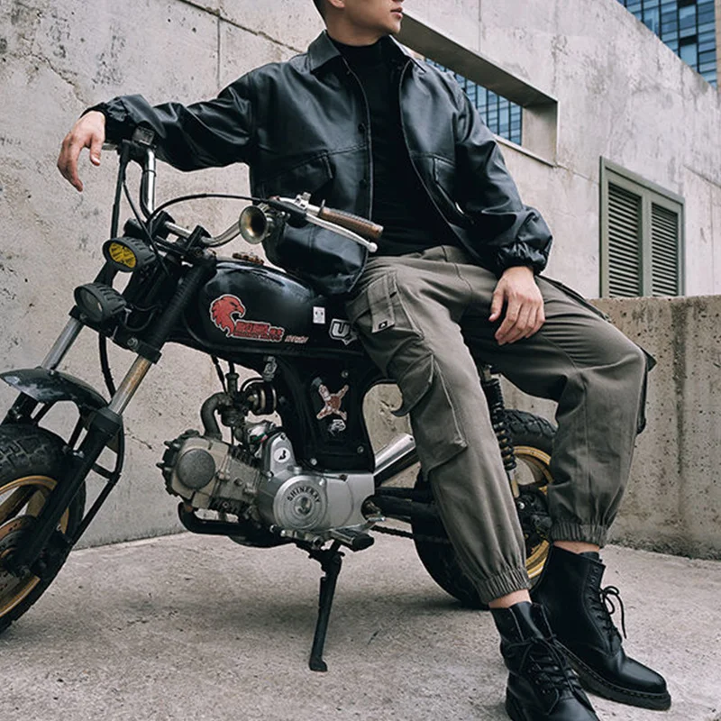 Autumn Winter New Male Loose Casual Pockets Solid Color Cargo Pants Homme Fashion Harajuku Y2K All-match Trousers Men's Clothing