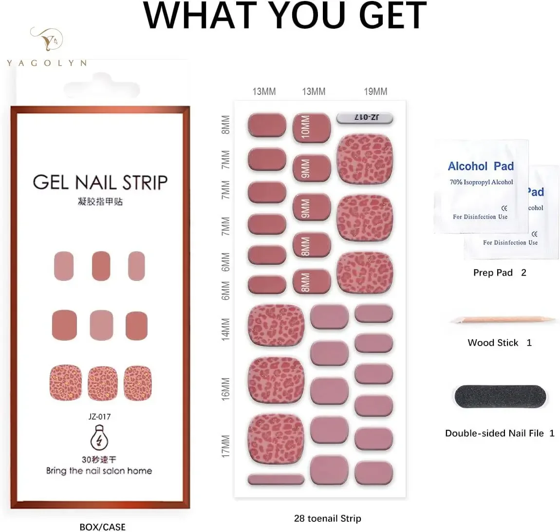 Toe Semi Cured Gel Nail Sticker UV LED Lamp Foot Patch Nail Art Full Cover Adhesive Foil Decals Manicure 28 Strips