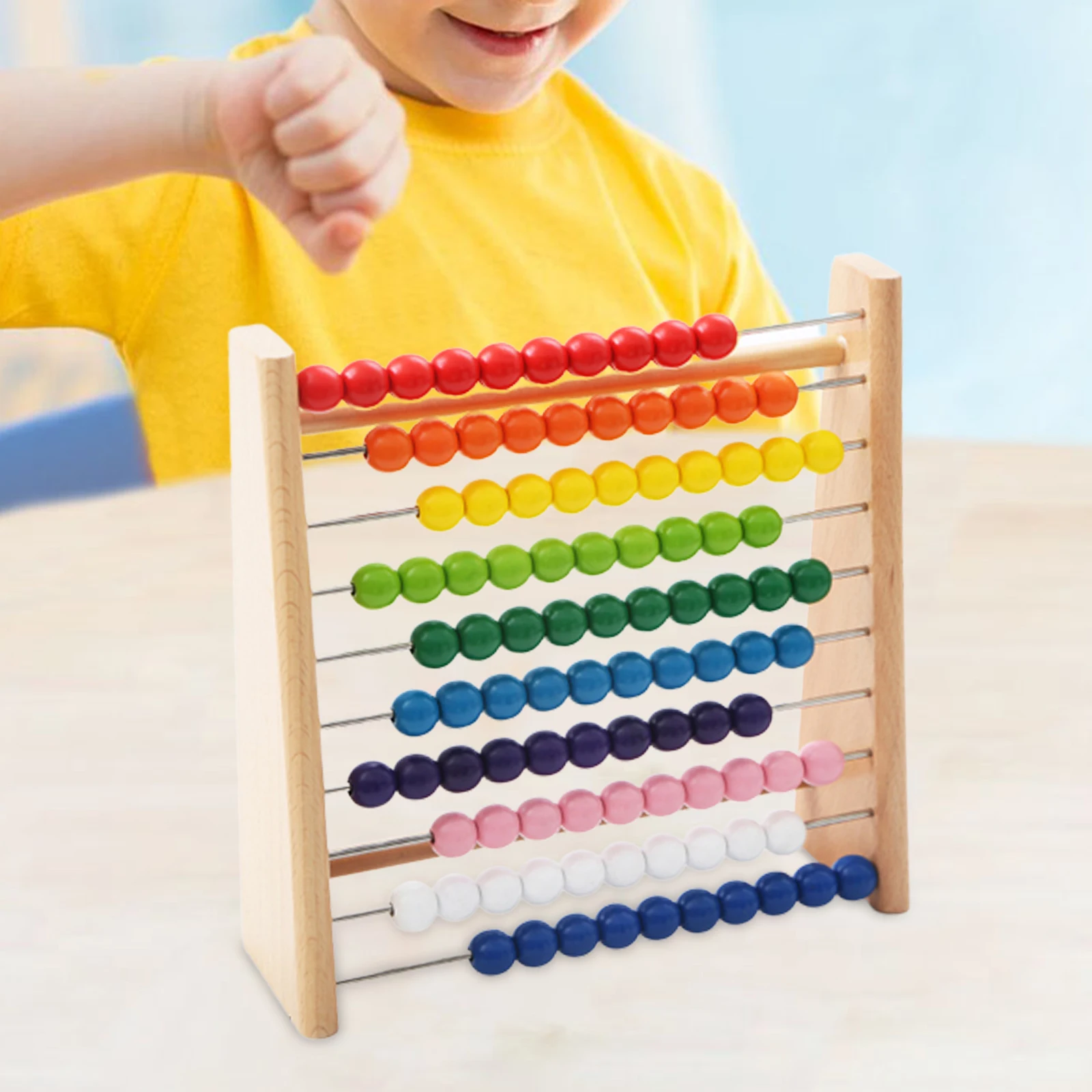 

Montessori Kids Abacus Children's Wooden Calculation Rack Counting Number Frame Number Cards Teaching Aids Mathematics Toys