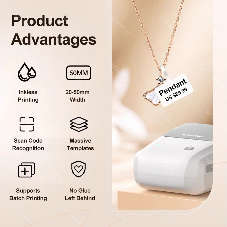 Niimbot-mobile b1 Label Printer Bluetooth Papel Térmico Pocket Maker Etiqueta Auto-adesiva Rotulagem Tag Preço para Loja de Varejo - Imagem 2