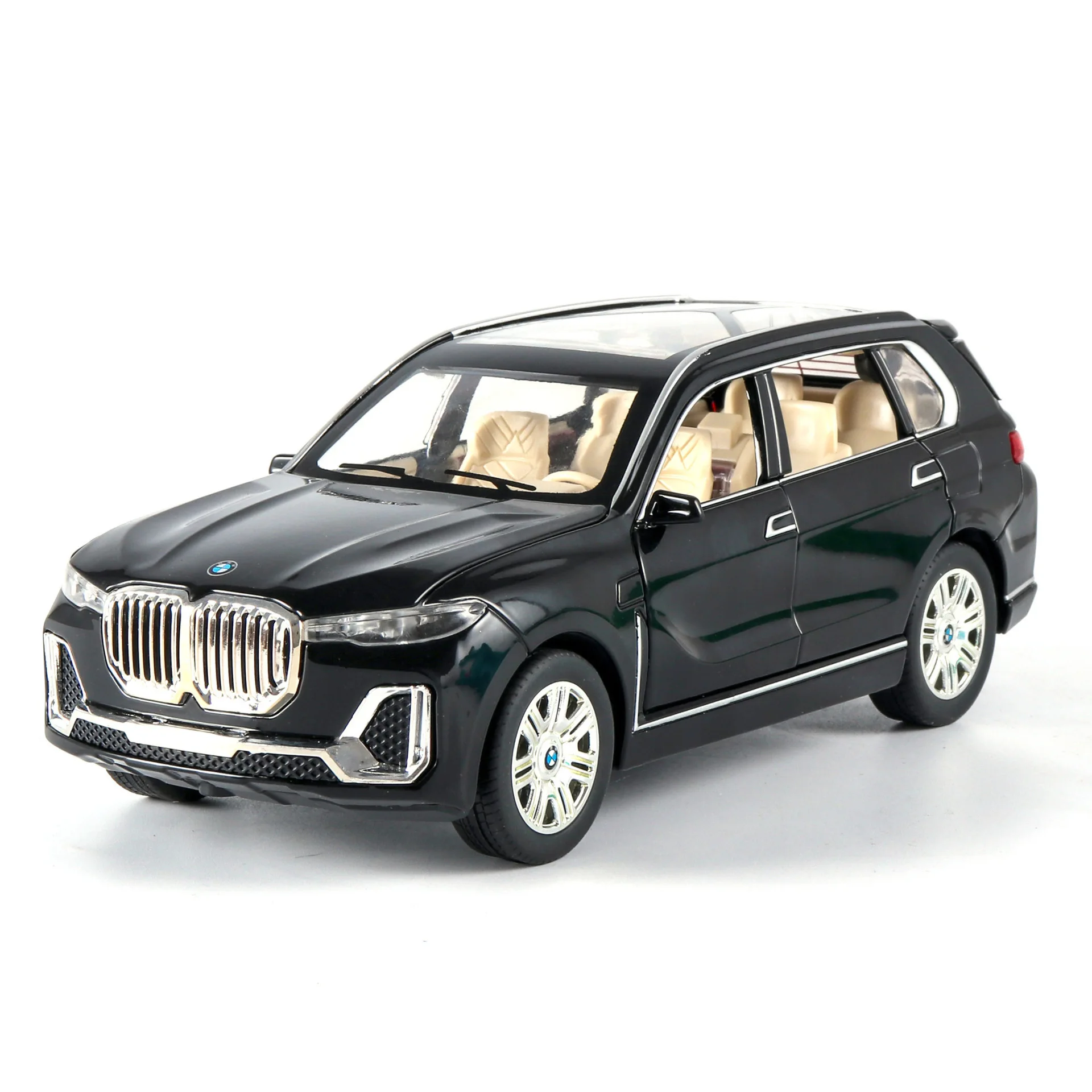 1:24 BMW X7 X5 XM SUV 합금 자동차 모델 다이캐스트 장난감 차량, 금속 장난감 자동차 모델 시뮬레이션 컬렉션, 사운드 라이트 어린이 장난감