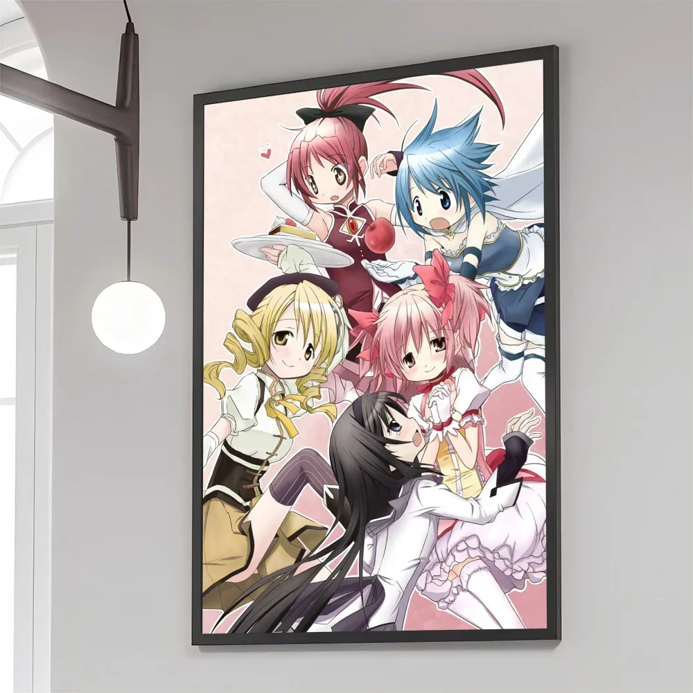 1PC Anime Puella Magi Madoka Magica Poster Film Klebrige Poster Retro Kraft Papier Zimmer Bar Cafe Ästhetische Kunst Wand malerei – Detail 5