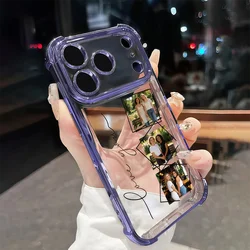 DIY Customized Electroplated Shockproof Clear Back Phone Case - iPhone 15 Plus (PURPLE)