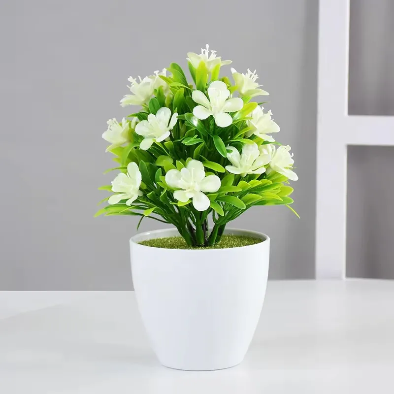 Artificial Potted Bonsai with Flowers – Decorative Tabletop Accent for Home, Wedding, Hotel, and Office Decor