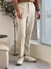 2024 New Spring Summer Breathable Business Casual Office Mens Suit Pants Versatile Solid Color Fashion Straight Trousers Male 5