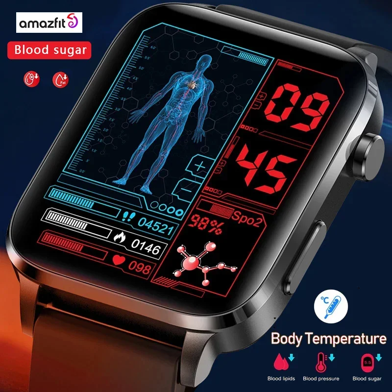 

Смарт-часы amazfit для мужчин и женщин, фитнес-браслет с измерением пульса и уровня сахара в крови
