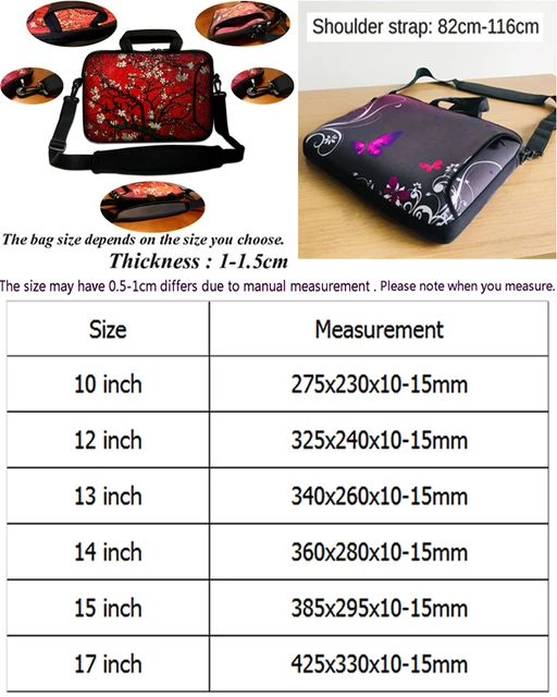 2023 Stylish Shoulder Laptop Bags 10 Tablet 12 13 14 15 17 15.6 13.3 Unisex  Chromebook Briefcase Neoprene PC Computer Bag Funda - AliExpress