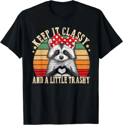 

Винтажная забавная Ретро футболка унисекс для влюбленных Raccoon Trashy