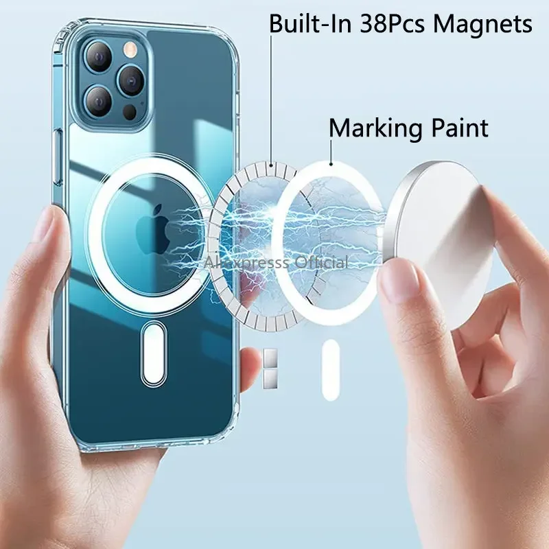 Magsafe Magnetic Adsorption Clear Case For APPLE iPhone 16 15 14