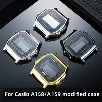 For Casio Small Square Series F91/A168/A158/A159 Modified Solid Stainless Steel Case High Quality Stainless Steel Watch Strap